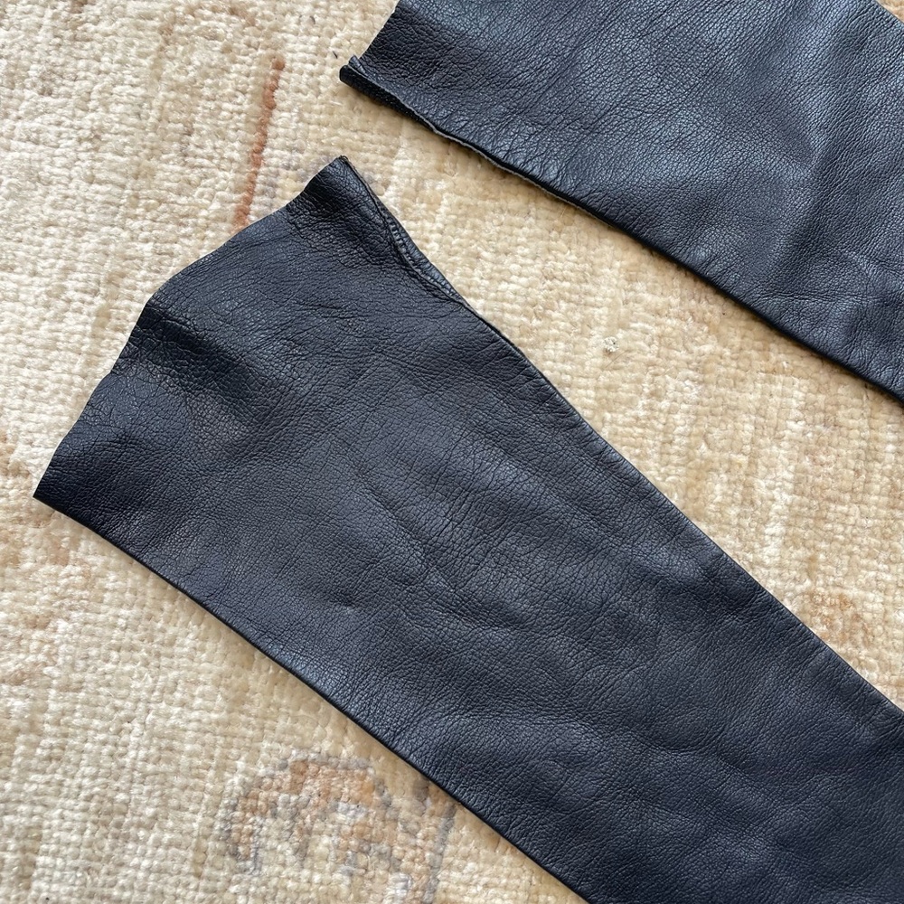 Supple Vintage Long Black Leather Opera Gloves - Picture 4 of 8